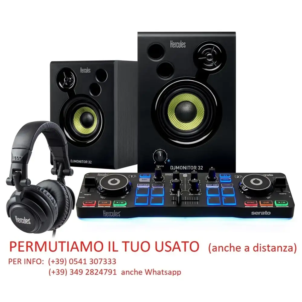 HERCULES DJ STARTER KIT controller + coppia monitor + cuffia + SERATO DJ LITE