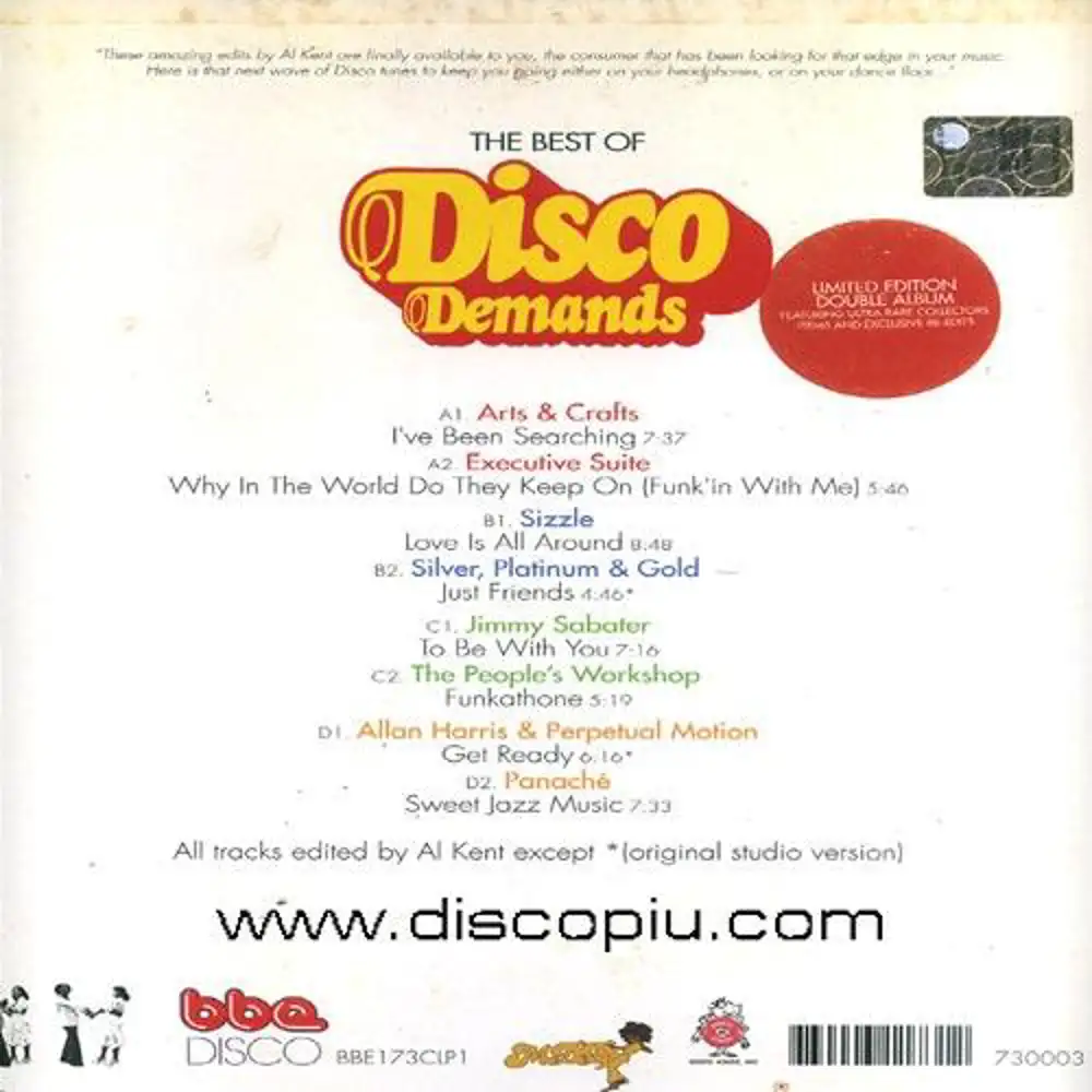 v.a. (compiled by al kent) - the best of disco demands (part. one of two)  <br><small>[BBE (DOUBLE)]</small> Vinyl - Vendita online Attrezzatura per  Deejay Mixer Cuffie Microfoni Consolle per DJ