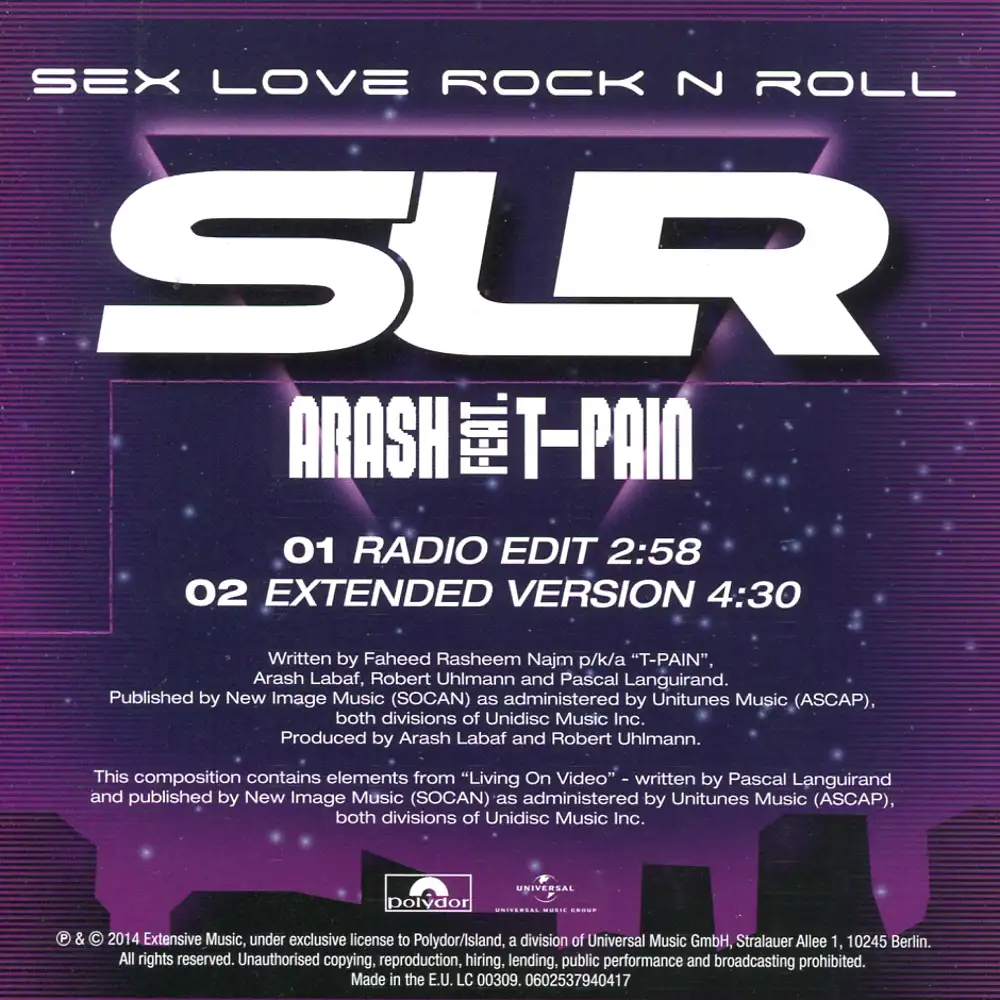 arash feat. t-pain - sex love rock n roll <br><small>[POLYDOR]</small> CD -  Vendita online Attrezzatura per Deejay Mixer Cuffie Microfoni Consolle per  DJ