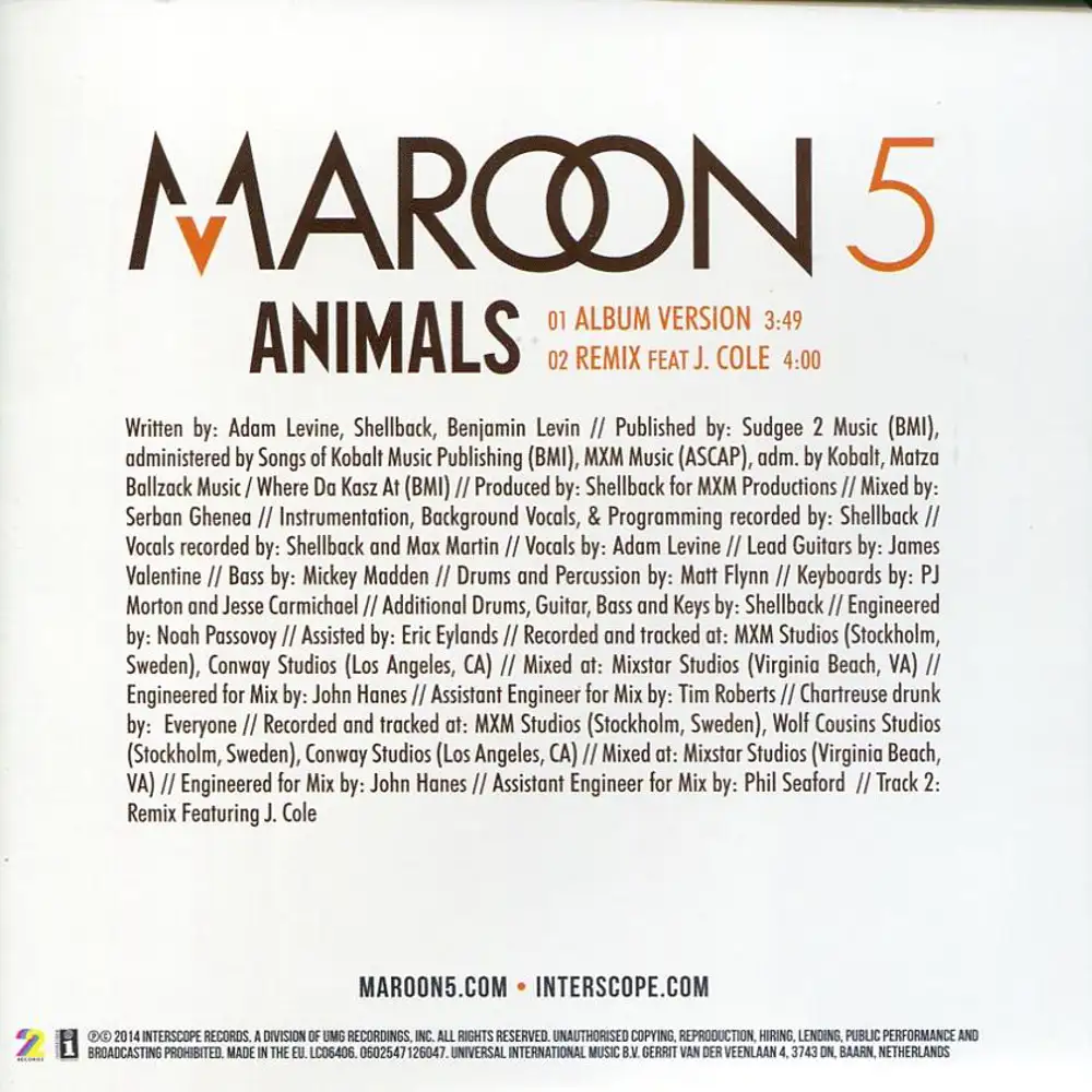 maroon 5 animals album