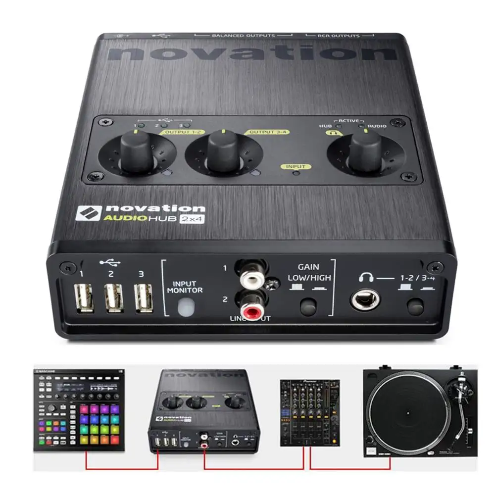 Novation Audiohub 2x4 オーディオインターフェイス Novation Audiohub 2×4発表！これでUSBポートが足りなくても