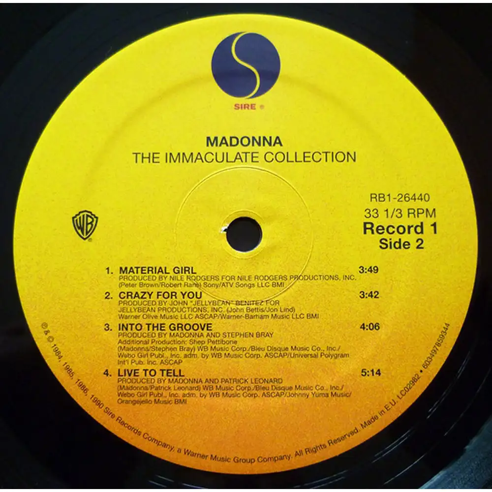 The Immaculate Collection - Madonna - Disco