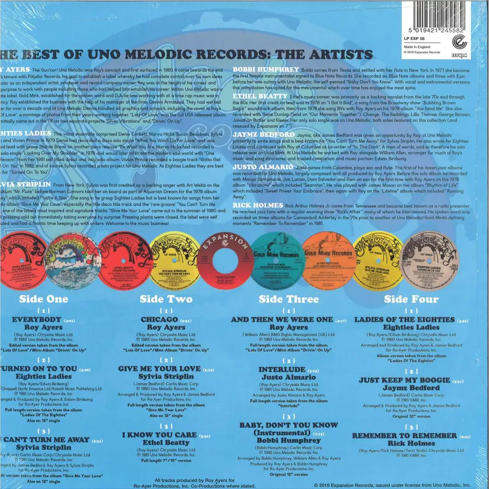 英2LP Various The Best Of Uno Melodic Records LPEXP58 Expansion /00520 2LP VARIOUS The Best Of Uno Melo LPEXP58 Expansion UK SEALED