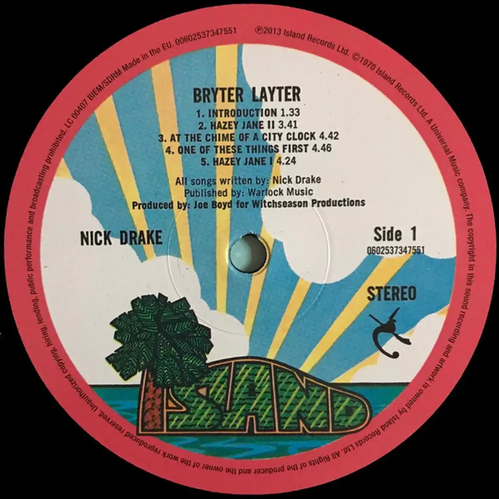 nick drake - bryter layter (remastered 180 gr.) <br><small>[ISLAND /  UNIVERSAL]</small> Vinili - Vendita online Attrezzatura per Deejay Mixer  Cuffie Microfoni Consolle per DJ