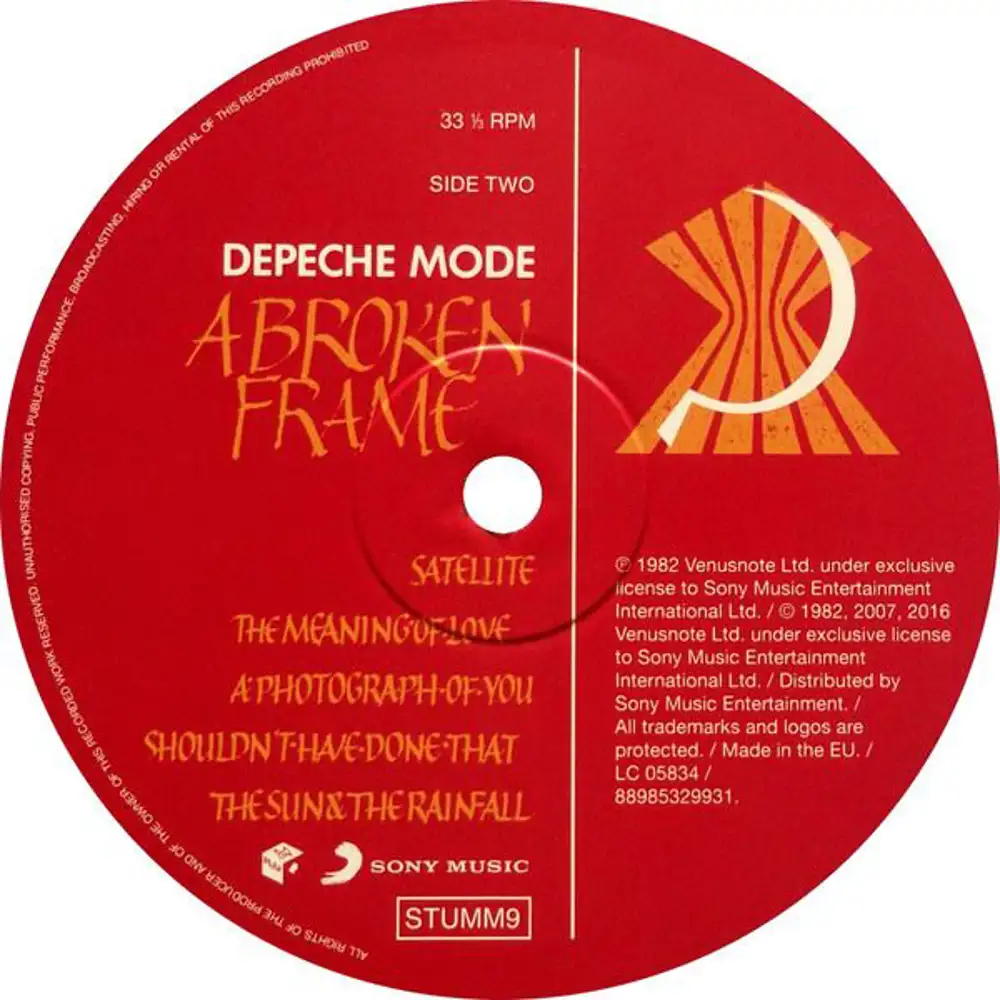 欧LP Depeche Mode A Broken Frame STUMM9 Mute, Sony Music, Legacy /00260 Amazon.com: Broken Frame: CDs & Vinyl