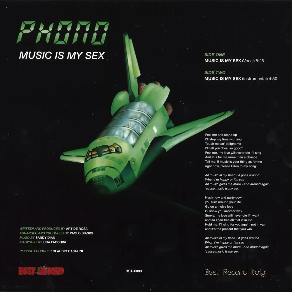 phono - music is my sex <br><small>[BEST RECORD ITALY]</small> Vinyl -  Vendita online Attrezzatura per Deejay Mixer Cuffie Microfoni Consolle per  DJ