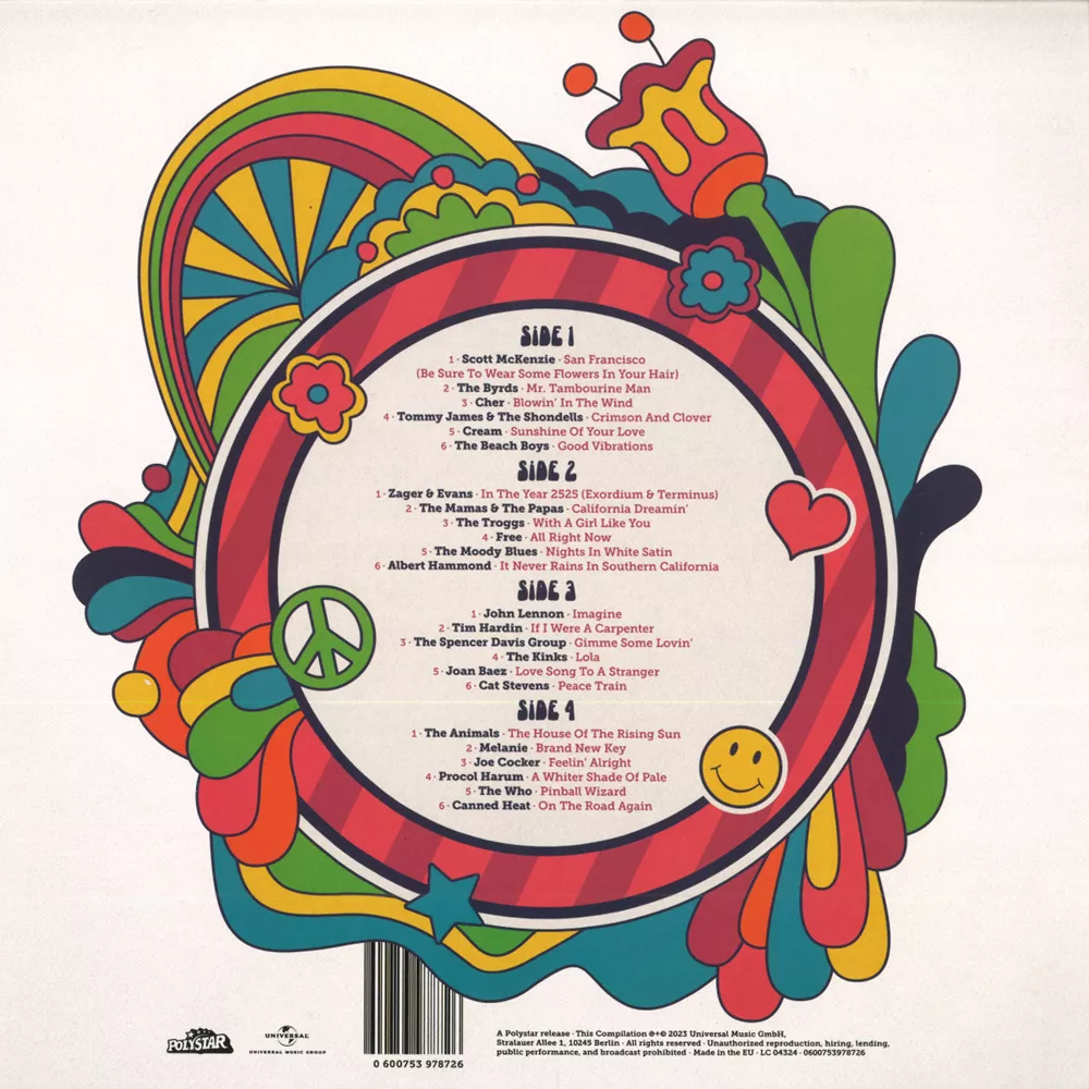 various - flower power - best of love, peace and happiness lp 2x12  <br><small>[POLYSTAR]</small> Vinili - Vendita online Attrezzatura per  Deejay Mixer Cuffie Microfoni Consolle per DJ