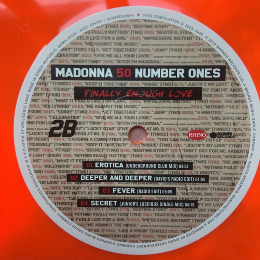 madonna - finally enough love (50 number ones) <br><small>[RHINO / WARNER  (6X12)]</small> Vinili - Vendita online Attrezzatura per Deejay Mixer  Cuffie Microfoni Consolle per DJ