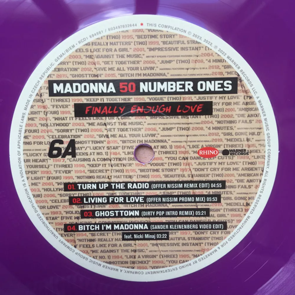 MADONNA – FINALLY ENOUGH LOVE 1S REMIXED 2LP VINILO