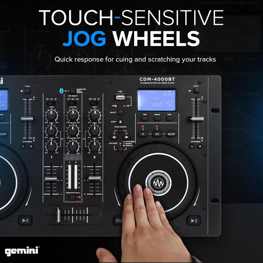 Consolle DJ Gemini SDJ-4000 - Standalone Con 2 Ponti, Schermo 7 Pollici E Mixer 4 Canali - Foto 10