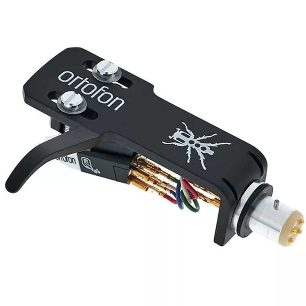 ORTOFON OM QBERT ON PRINTED BLACK SH4 HEADSHELL Testine complete